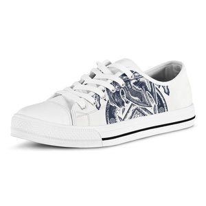 Ancient Spartan Print White Low Top Sneakers