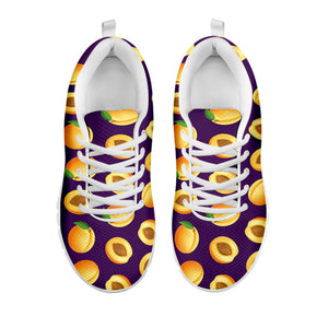Apricot Fruit Pattern Print White Running Shoes