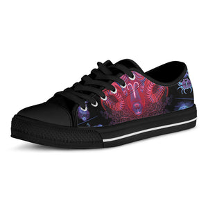 Aries And Astrological Signs Print Black Low Top Sneakers