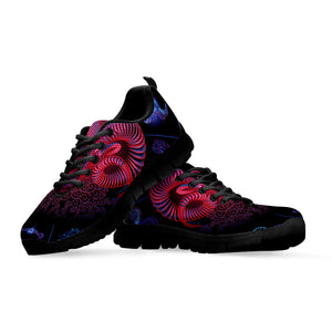 Aries And Astrological Signs Print Black Running Shoes