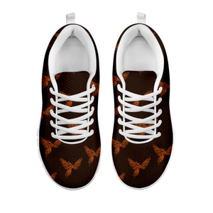 Asian Phoenix Pattern Print White Running Shoes