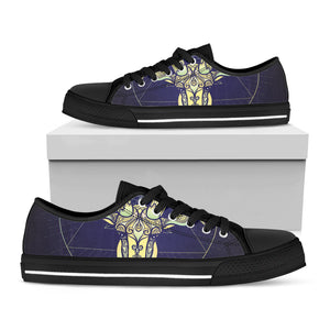 Astrological Capricorn Sign Print Black Low Top Sneakers