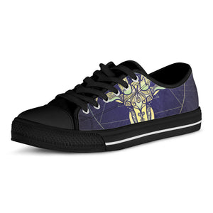 Astrological Capricorn Sign Print Black Low Top Sneakers