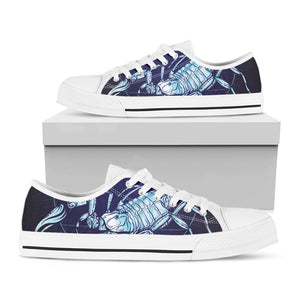 Astrological Scorpio Sign Print White Low Top Sneakers