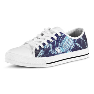 Astrological Scorpio Sign Print White Low Top Sneakers