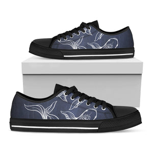 Astrology Pisces Sign Print Black Low Top Sneakers