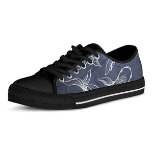 Astrology Pisces Sign Print Black Low Top Sneakers