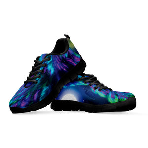 Aurora Howling Wolf Spirit Print Black Running Shoes