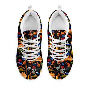 Australia Symbols Pattern Print White Running Shoes