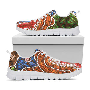 Australian Aboriginal Art Print White Running Shoes