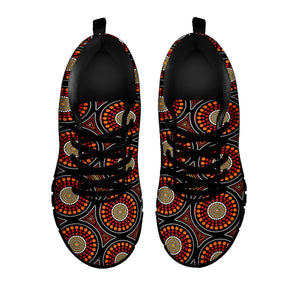 Australian Aboriginal Dot Pattern Print Black Running Shoes