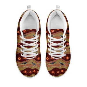 Australian Aboriginal Kangaroo Print White Running Shoes