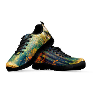 Autumn Forest Print Black Running Shoes