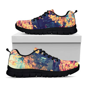 Autumn Leaves Print Black Running Shoes