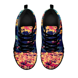 Autumn Leaves Print Black Running Shoes
