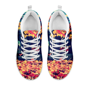 Autumn Leaves Print White Running Shoes