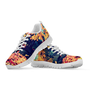 Autumn Leaves Print White Running Shoes