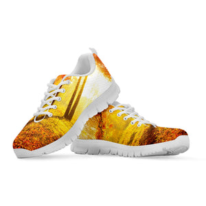 Autumn Trees Print White Running Shoes