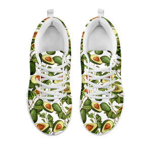 Avocado Cut In Half Drawing Print White Running Shoes