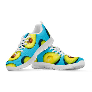 Avocado Cut In Half Print White Running Shoes