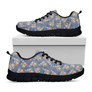 Baby Koala Pattern Print Black Running Shoes