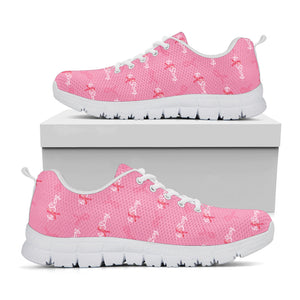 Be Strong Breast Cancer Pattern Print White Running Shoes