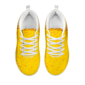 Beer With Foam Print White Running Shoes