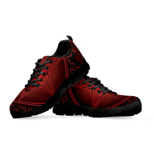 Black And Red Satanic Pentagram Print Black Running Shoes