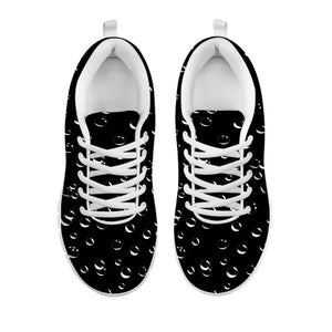 Black And White Bubble Pattern Print White Running Shoes