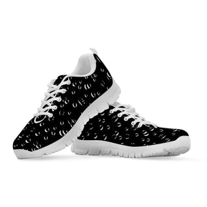 Black And White Bubble Pattern Print White Running Shoes