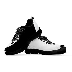 Black And White Cat Yin Yang Print Black Running Shoes