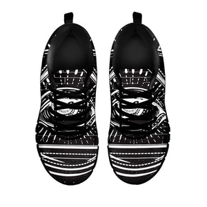 Black And White Eye of Providence Print Black Running Shoes