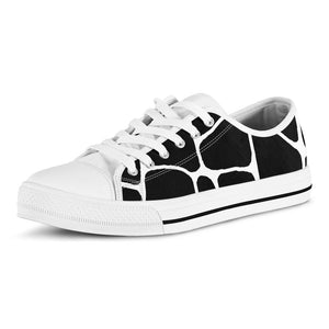 Black And White Giraffe Pattern Print White Low Top Sneakers