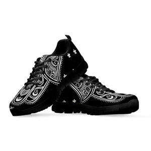 Black And White Hamsa Print Black Running Shoes