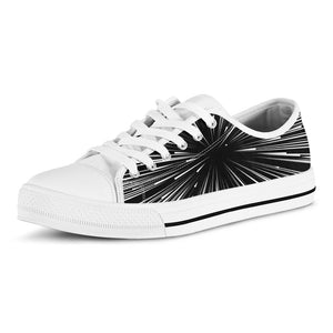 Black And White Hyperspace Print White Low Top Sneakers