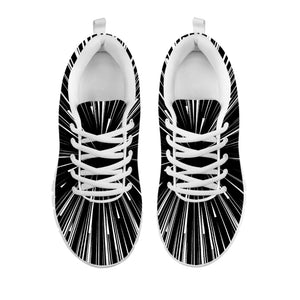 Black And White Hyperspace Print White Running Shoes