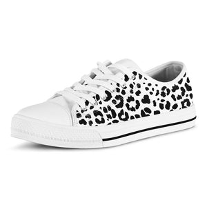 Black And White Jaguar Pattern Print White Low Top Sneakers