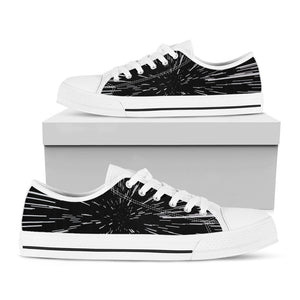 Black And White Lightspeed Print White Low Top Sneakers