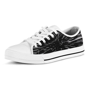 Black And White Lightspeed Print White Low Top Sneakers