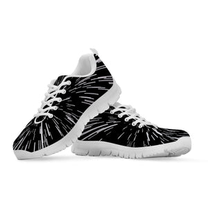 Black And White Lightspeed Print White Running Shoes
