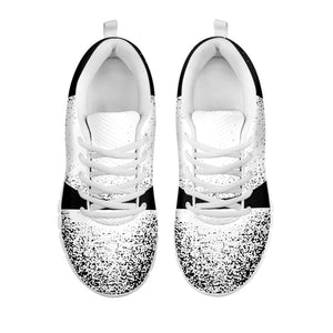 Black And White Moonlight Print White Running Shoes