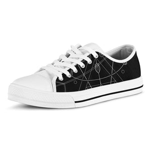 Black And White Sagittarius Sign Print White Low Top Sneakers