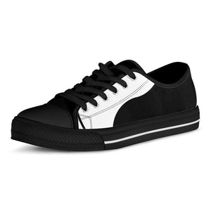 Black And White Yin Yang Symbol Print Black Low Top Sneakers