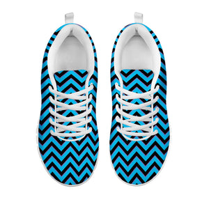 Black Blue And Purple Chevron Print White Running Shoes