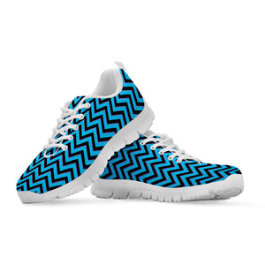 Black Blue And Purple Chevron Print White Running Shoes