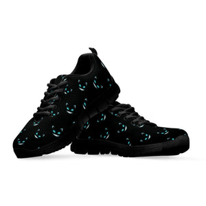Black Cheshire Cat Pattern Print Black Running Shoes