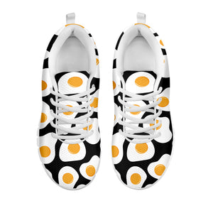 Black Fried Eggs Pattern Print White Running Shoes