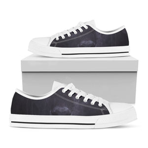 Black Jaguar Print White Low Top Sneakers