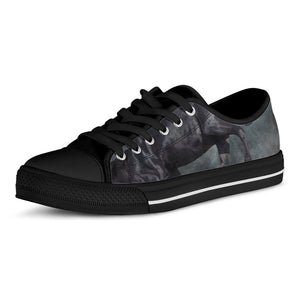Black Stallion Horse Print Black Low Top Sneakers