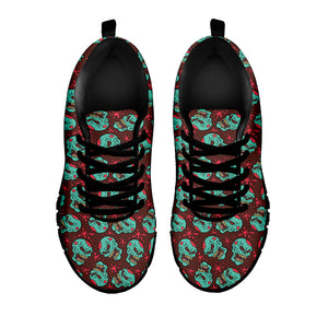 Bloody Zombie Pattern Print Black Running Shoes